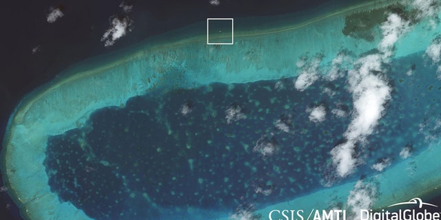 The new structure on Bombay Reef has been spotted in satellite photos.
