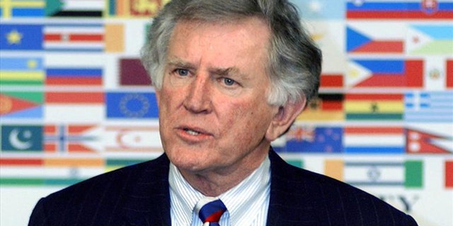Gary Hart, former US Senator of Colorado, poses for a photo in 2003.