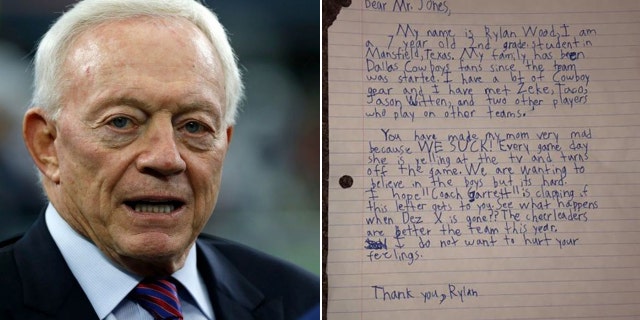 Rylan Wood, 7, penned a letter to Dallas Cowboys owner Jerry Jones after their loss to the Tennessee Titans this week. (AP / Facebook)