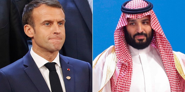 French President Emmanuel Macron, left, and Saudi Crown Prince Mohammed bin Salman and the G20 Leader's Summit in Buenos Aires, Argentina.