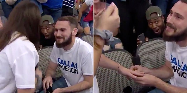 Scuttling from his seat to be closer to the couple, Jonathan Miller made hilarious eye contact with the camera and appeared to be both shocked and thrilled to witness the life-changing moment in the strangers’ lives.