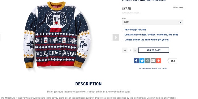 Miller Lite releases 'ugly sweater' for 2018 holidays | Fox News