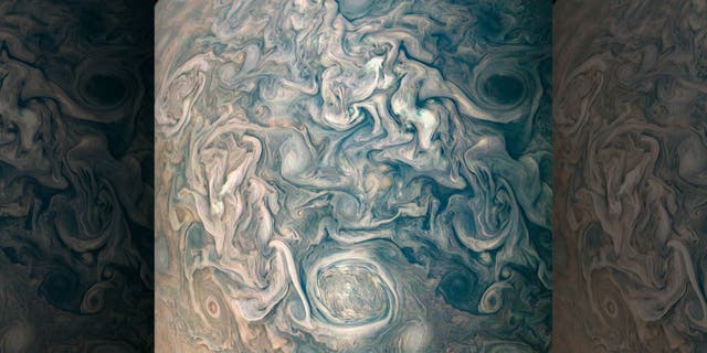 The astonishing images come courtesy of the Juno spacecraft, which recently had its 13th close flyby of the planet.