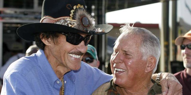 Pearson (r) is second to Richard Petty (l) on the all-time NASCAR wins list.