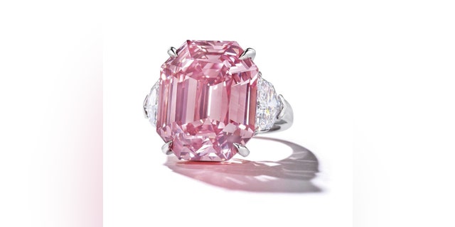 The pink legacy diamond is seen above.