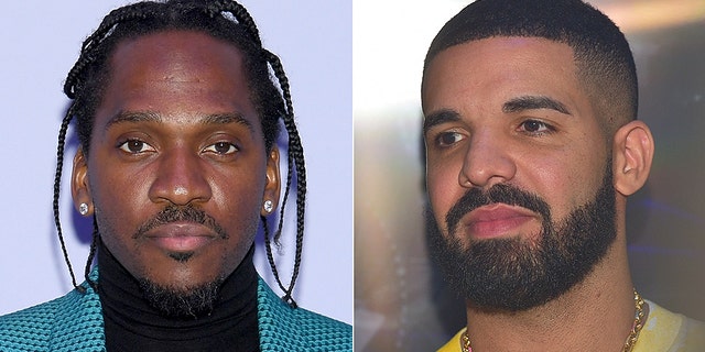 A screen dissing Drake appeared in the back of Pusha T during his performance at Camp Flog Gnaw