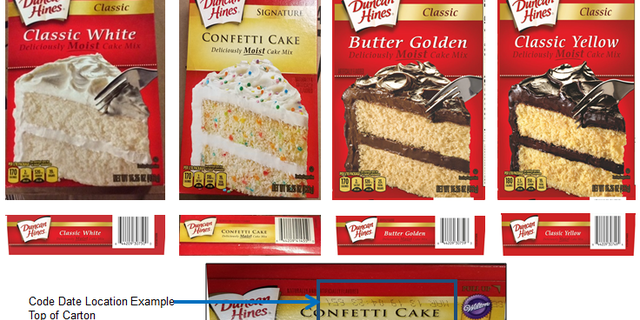 A total of four cake mix flavors are being recalled.
