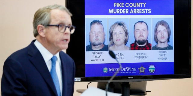 Ohio Attorney General Mike DeWine announces the arrest of a family of four in the killings of the Rhoden family in Ohio.