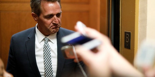 President Trump called Sen. Jeff Flake, R-Ariz., "Jeff Flake(y)" in a tweet.