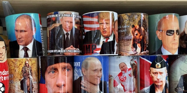 President Putin remains a souvenir mainstay in the streets of Saint Petersburg, Russia