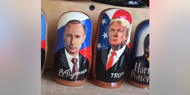 Putin and Trump souvenirs for sale in Moscow
