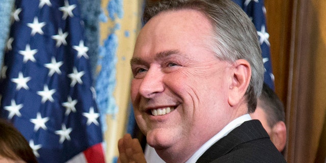 Former Texas Rep. Steve Stockman was sentenced on Wednesday to serve 10 years in federal prison in Houston. (Associated Press)