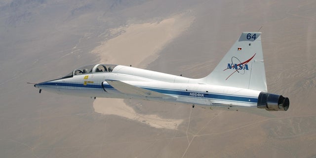 A T-38 Talon during a mission support flight.