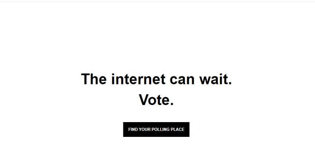 Vice News' homepage asked its readers to go vote in Tuesday’s midterm elections before entering its site.