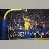 Los Angeles Rams quarterback Jared Goff celebrates after scoring a touchdown against the Kansas City Chiefs during an NFL football game in Los Angeles, Nov. 19, 2018. 