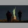 The sun sets on the Statue of Liberty on the 132nd anniversary of its dedication in New York City, Oct. 28, 2018.