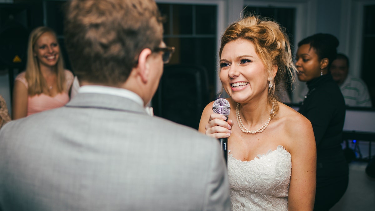 Jamie found out about a month before the wedding, but saved the surprise for the reception in South Carolina.