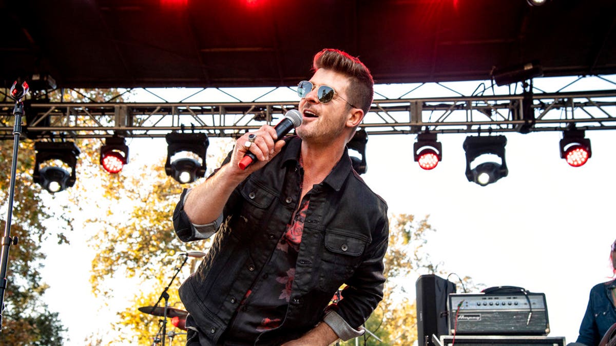Robin Thicke performing at One Love Malibu at King Gillette Ranch. 