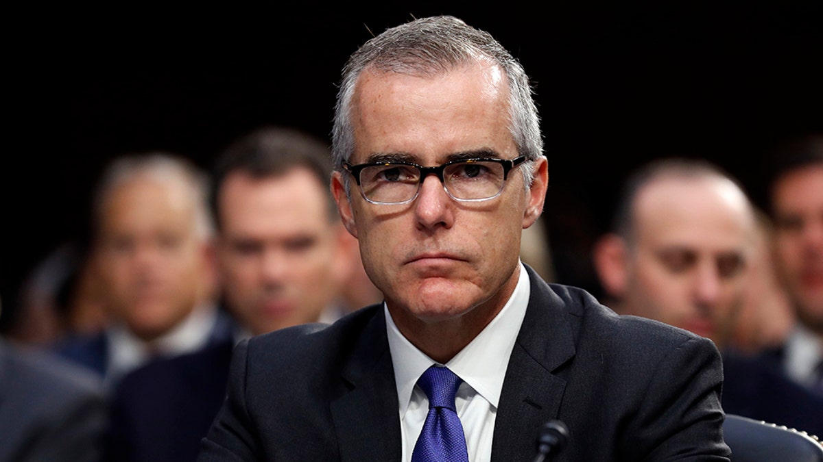 FILE - In this June 7, 2017 file photo, acting FBI Director Andrew McCabe appears before a Senate Intelligence Committee hearing about the Foreign Intelligence Surveillance Act on Capitol Hill in Washington. Attorney General Jeff Sessions said Friday, March 16, 2018, that he has fired former FBI Deputy Director McCabe, a longtime and frequent target of President Donald Trump's anger, just two days before his scheduled retirement date. (AP Photo/Alex Brandon, File)