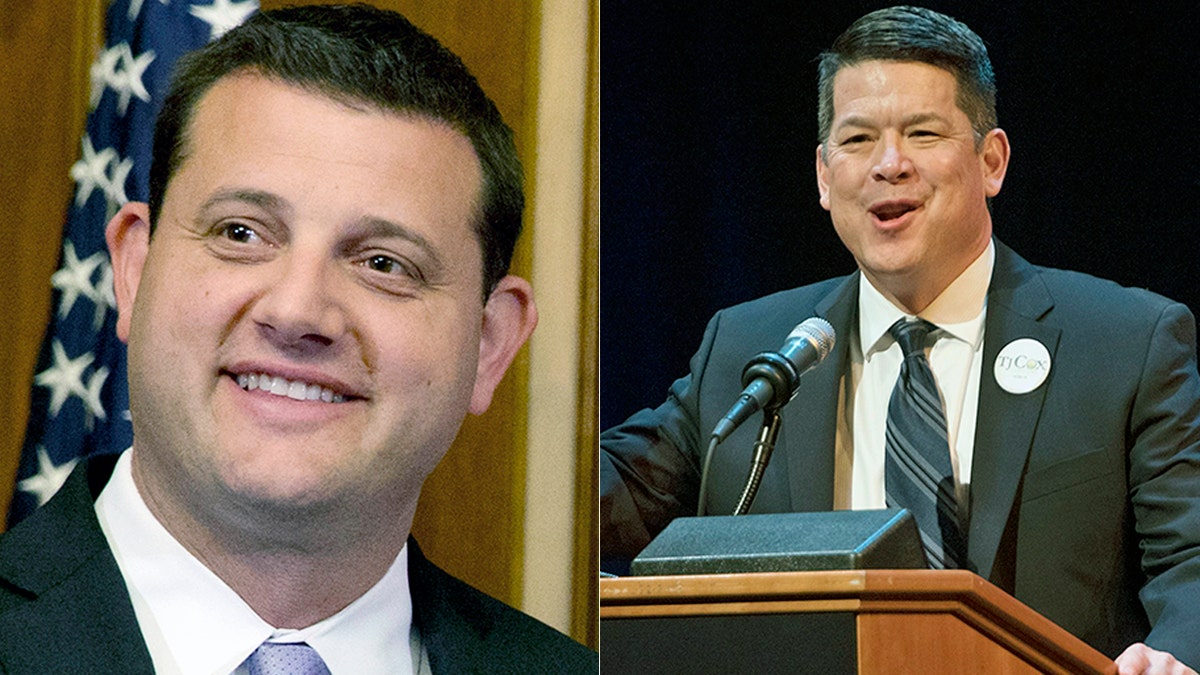 Rep. David Valadao, R-Calif., left, was defeated by Democrat T.J. Cox.(AP Photo/Jacquelyn Martin, File)