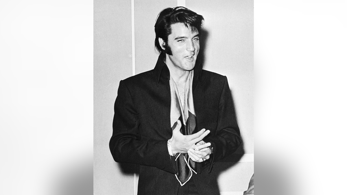 Elvis Presley on Aug. 1969 at Las Vegas' International Hotel, where he made his first public stage appearance in nine years. (AP Photo, File)