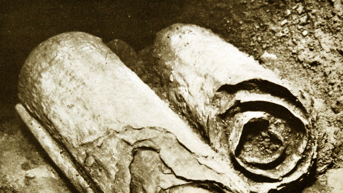 A 1947 excavation of the The Dead Sea Scrolls.