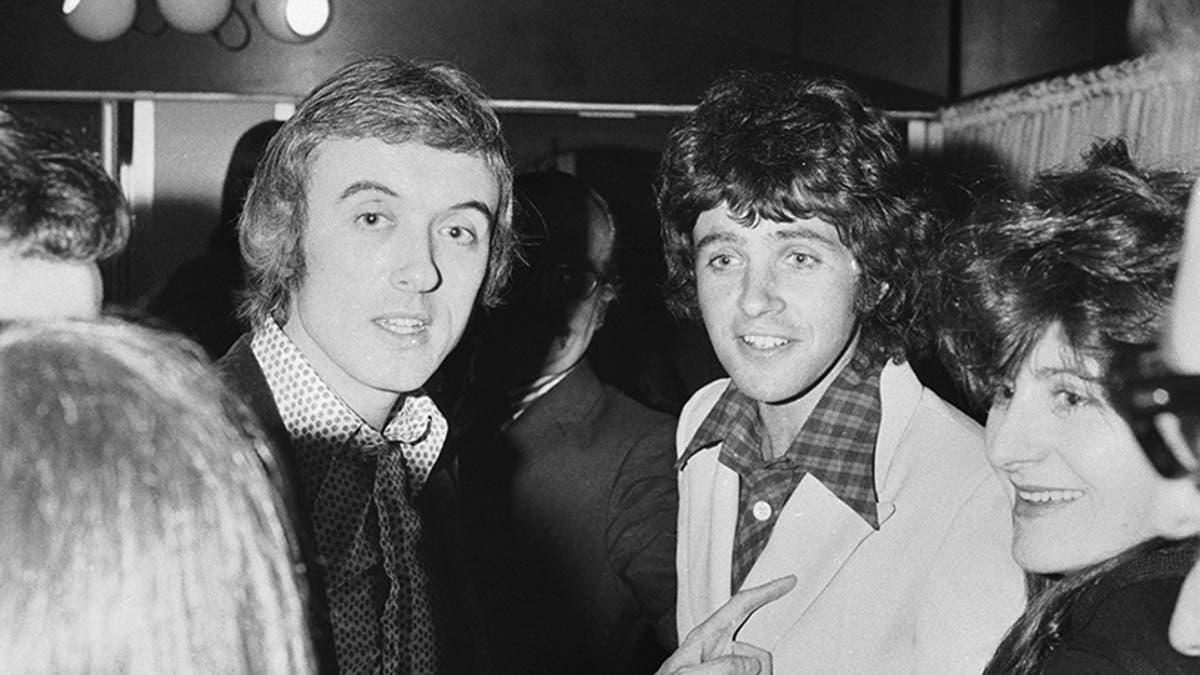 English pop singer David Essex (right) with writer Ray Connolly, 17th April 1973. Connolly wrote the screenplay of the film 'That'll Be the Day', which starred Essex.