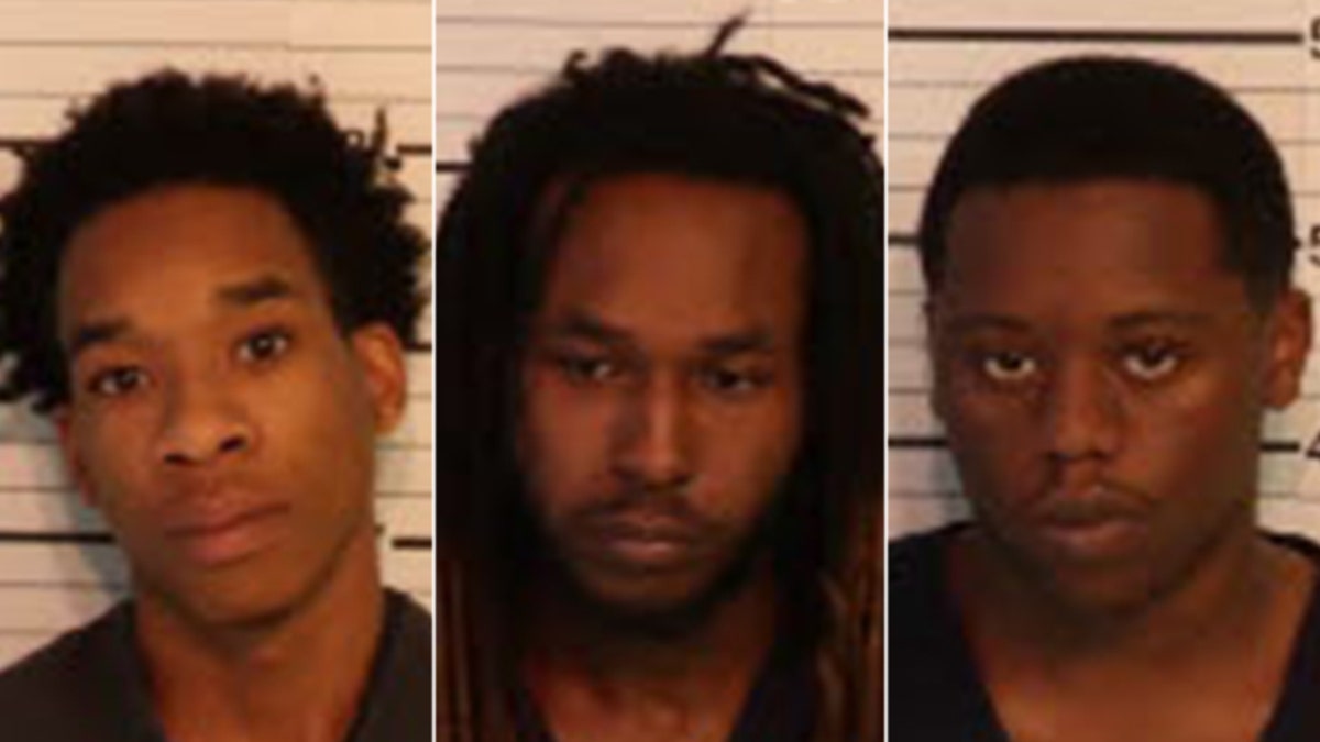 Mugshots for Carlos Craft, 21, Demetrius Harris, 23, and Marcus Brown, 19.