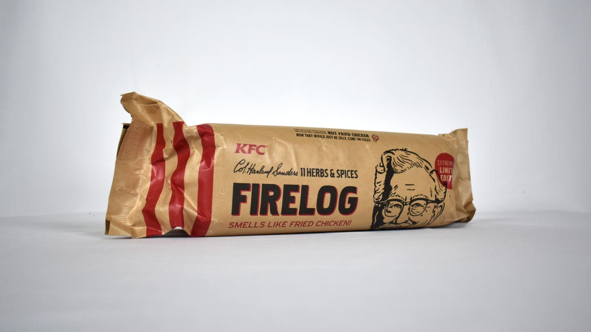 “Now, this winter we’re bringing all the things we love – family, friends and fried chicken – together around the fire with our scented firelog," a KFC executive said.