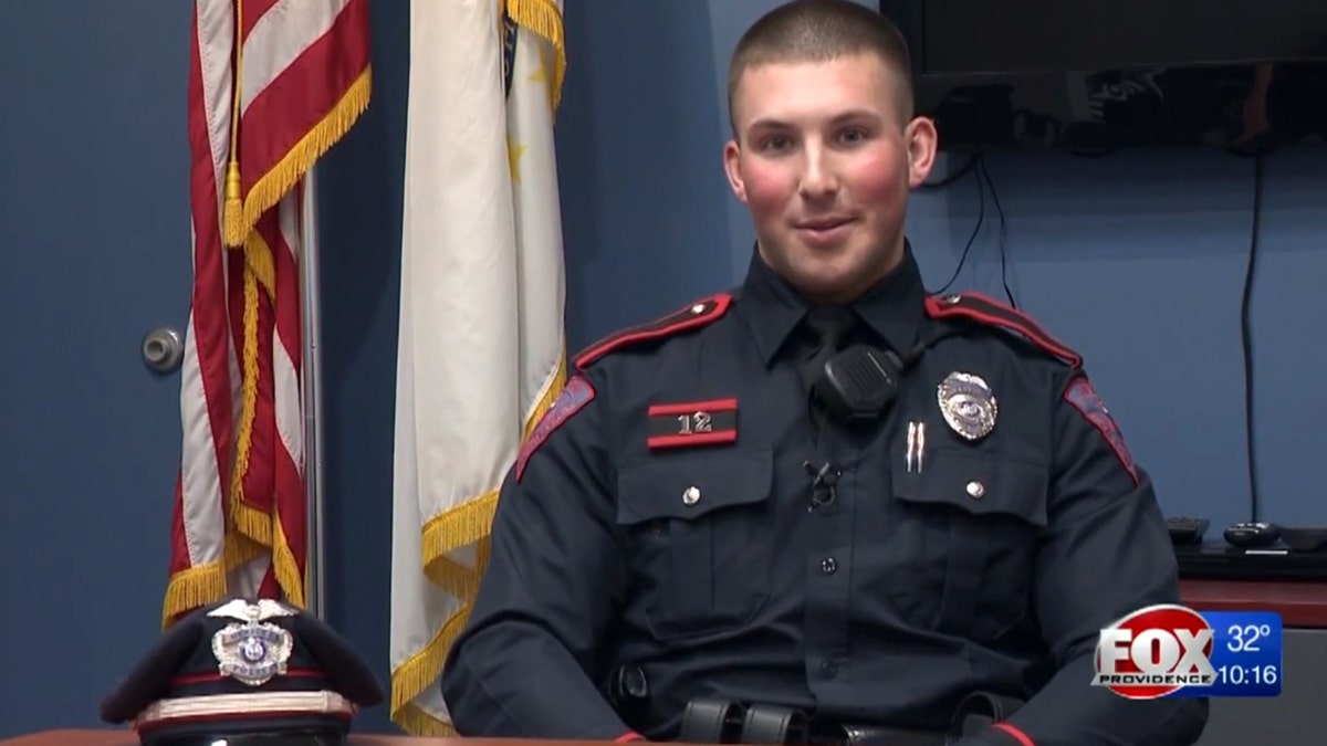 Jamestown Police Officer Nathaniel Schaffer saved a man from drowning off a pier late on a night he wasn't scheduled to work.