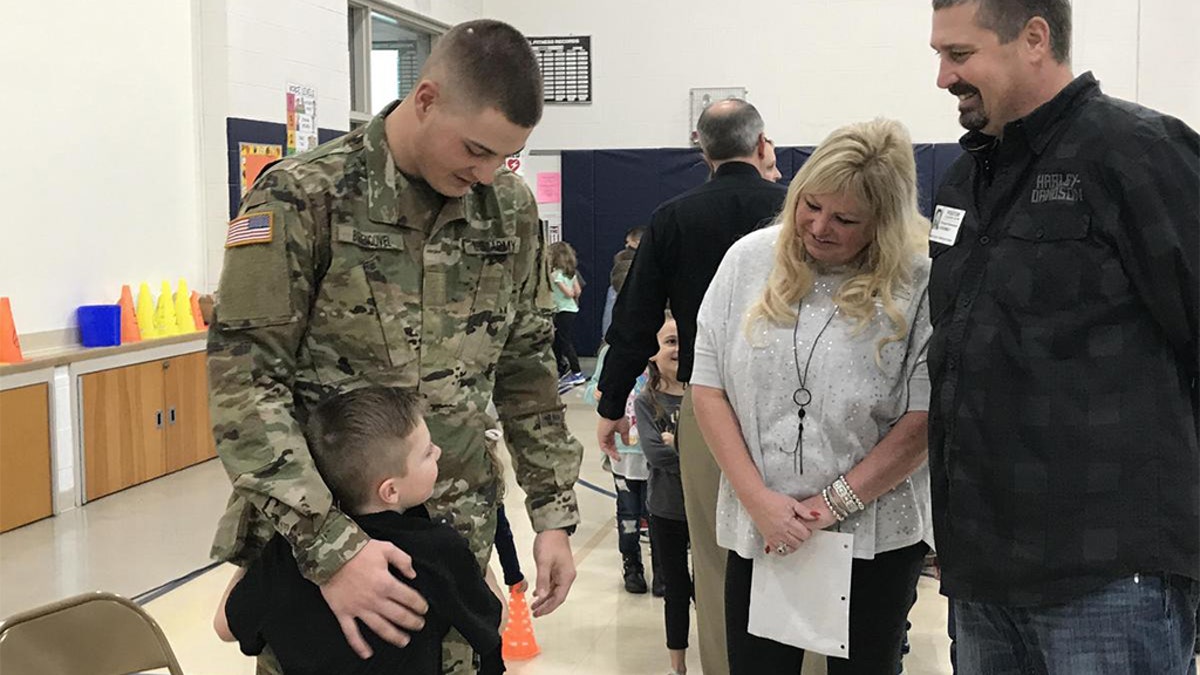 “Welcome home Ian!" the school’s post read. "Thank you for your service to our country!”