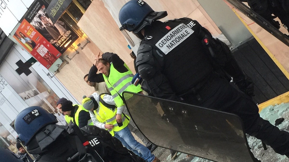 "Yellow vest" protesters in Paris.