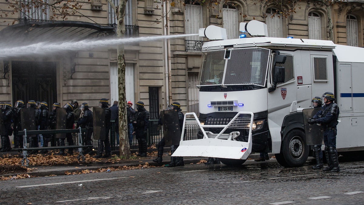 Clashes between police and demonstrators, during demonstration of the "Yellow vests", in Paris, France, on December 8th 2018.