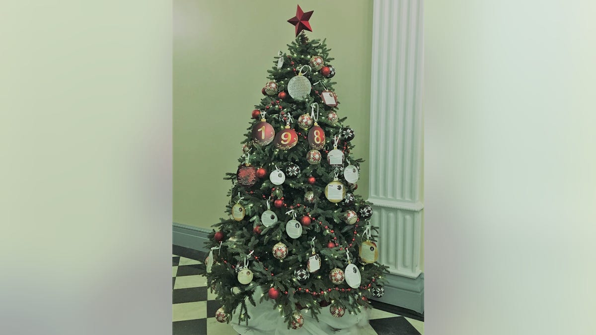 The White House Recovery and Remembrance Tree in the Eisenhower Executive Office Building, Christmas 2018 in Washington, D.C.