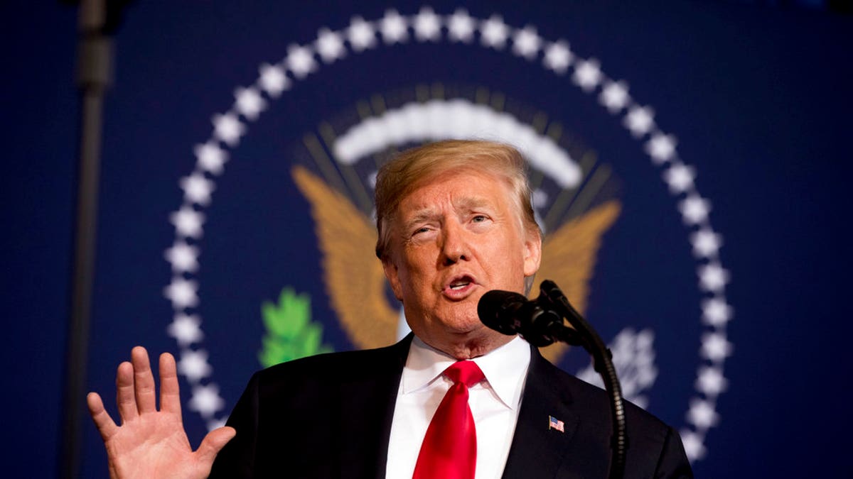 In this Dec. 7, 2018 photo, President Donald Trump speaks to the 2018 Project Safe Neighborhoods National Conference in Kansas City, Mo. (AP Photo/Andrew Harnik)