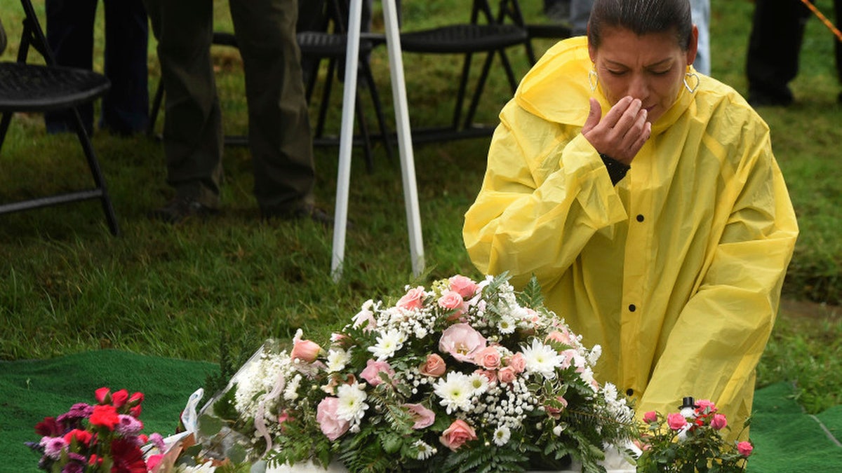 The newborn infant was found in a cardboard box near the 15 freeway in Corona in July. Corona police and fire departments along with others contributed to make the funeral possible for the child.