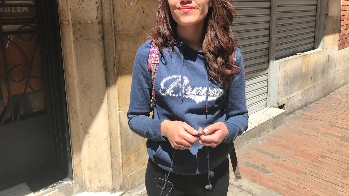 Colombian university student Angelica Toro, 20.