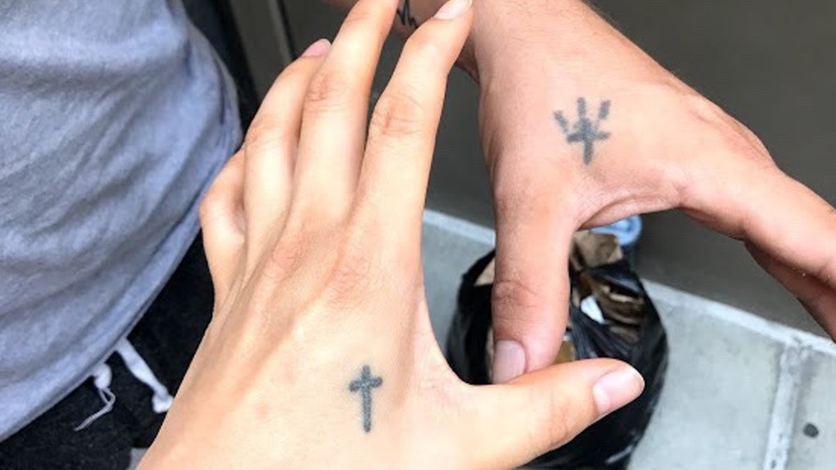 Sarah and Nick noticed they have matching tattoos on their way to lunch the day they met, and Sarah told Fox News she knew it was a "divine orchestration."