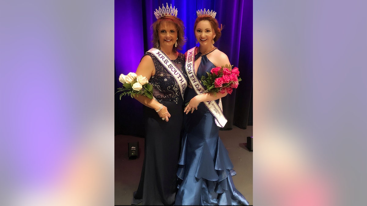 Tina Wilson, 56, was named Mrs. South Dakota while her daughter Morgan, 19, took the Miss South Dakota title at the international beauty pageant.<br>