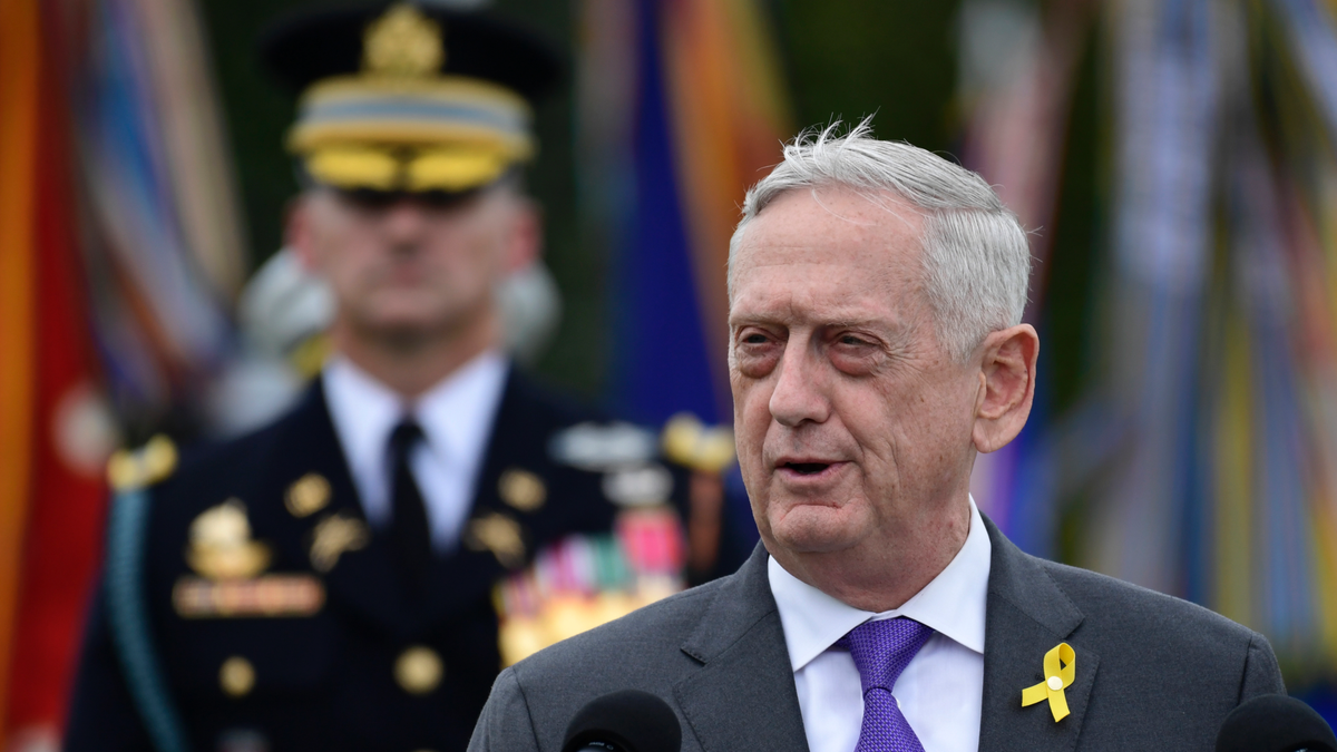 FILE -In this Sept. 21, 2018, file photo, Defense Secretary Jim Mattis speaks during the 2018 POW/MIA National Recognition Day Ceremony at the Pentagon in Washington. President Donald Trump says Mattis will be retiring at the end of February 2019. (AP Photo/Susan Walsh, file)