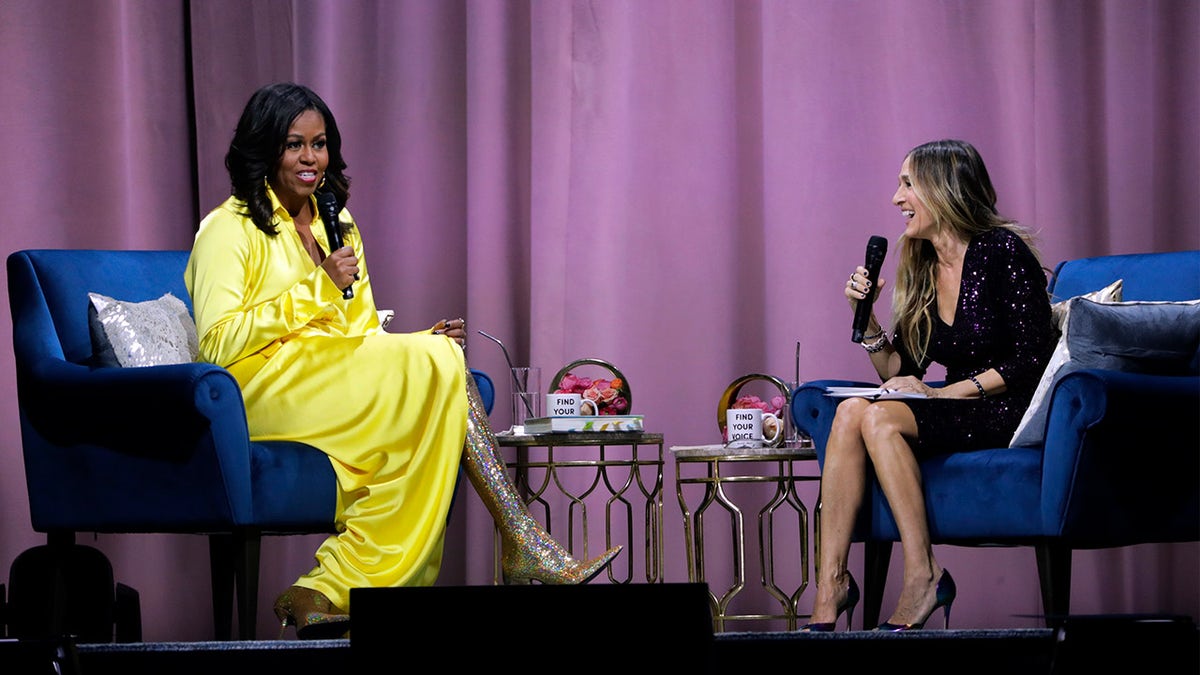 Michelle Obama wears 4K thigh high Balenciaga glitter boots on book tour Fox News