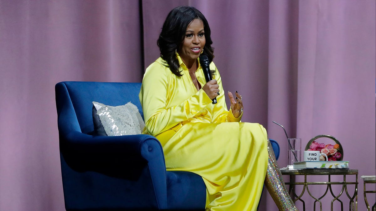 Michelle Obama $4K thigh-high Balenciaga glitter boots on book tour Fox News