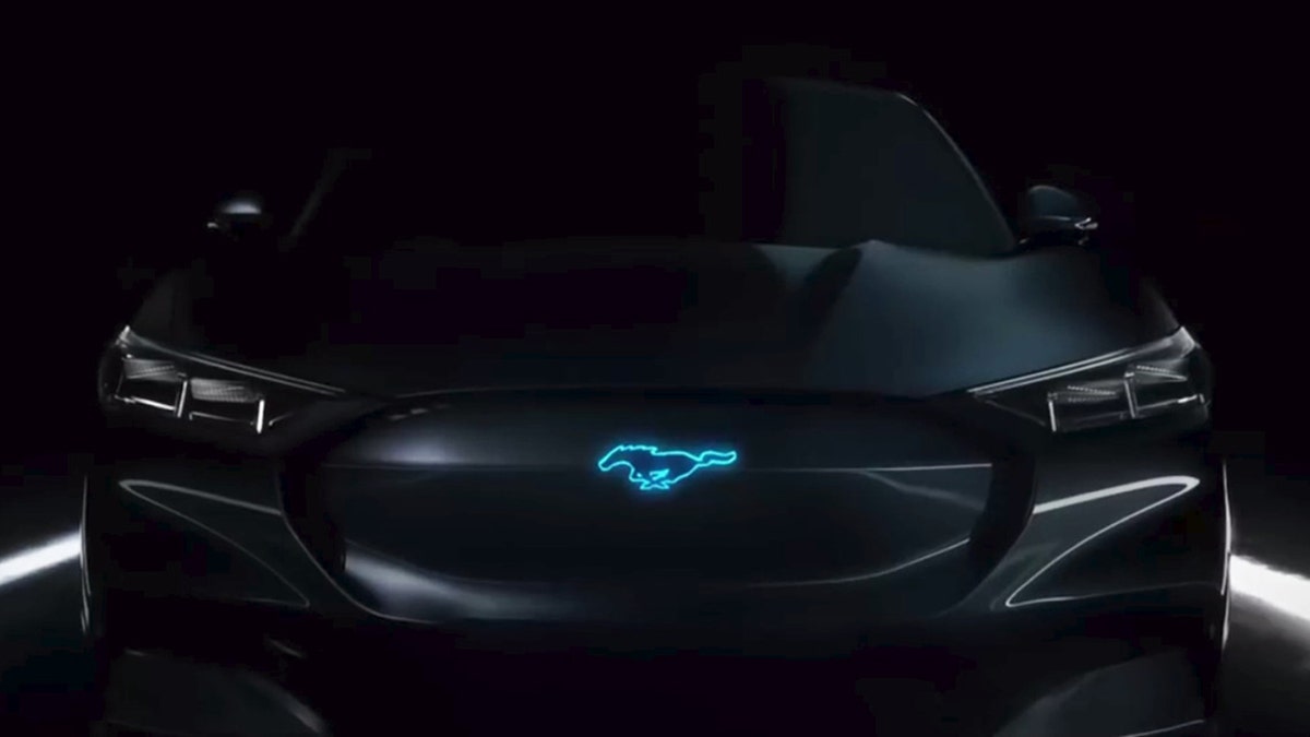 Ford included this rendering of what may be the hybrid Mustang in a new TV ad.
