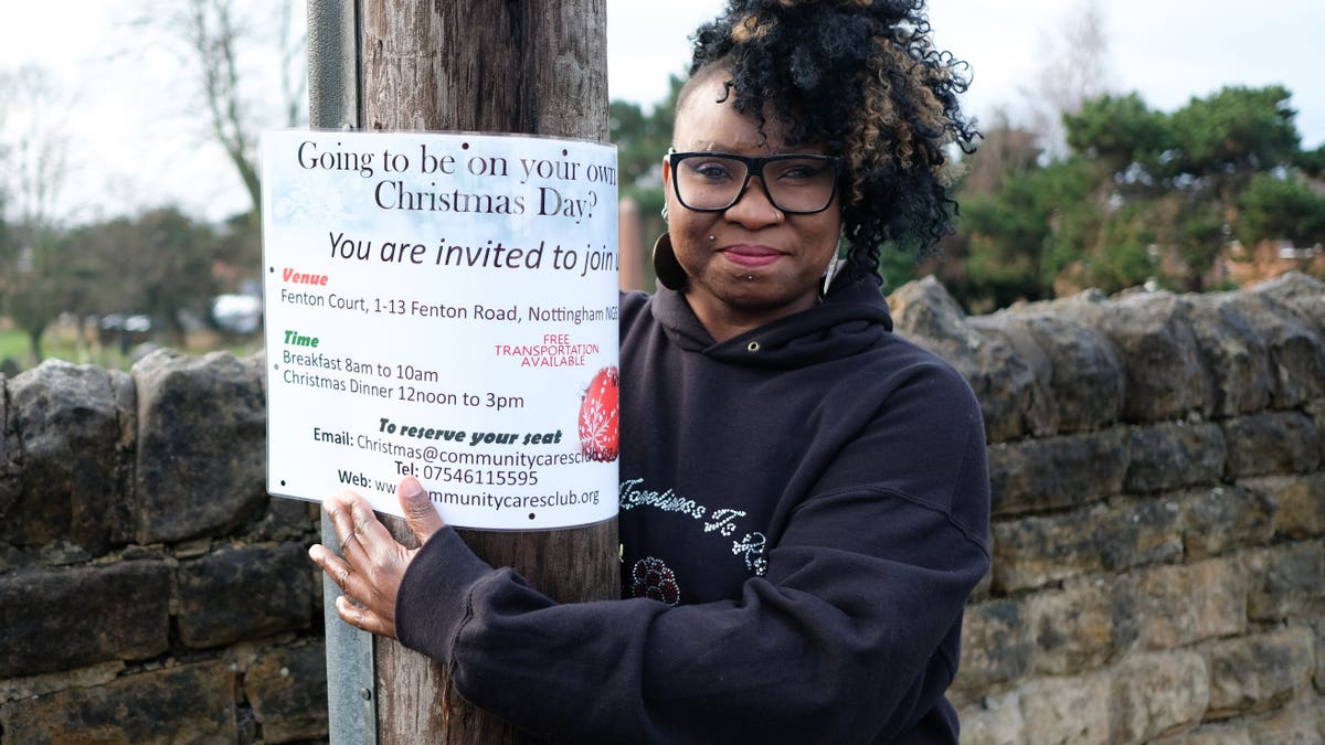 Mo Fayose, of Nottingham, was asked to remove her charity christmas dinner posters as they were being classed as fly tipping by Nottingham City Council.