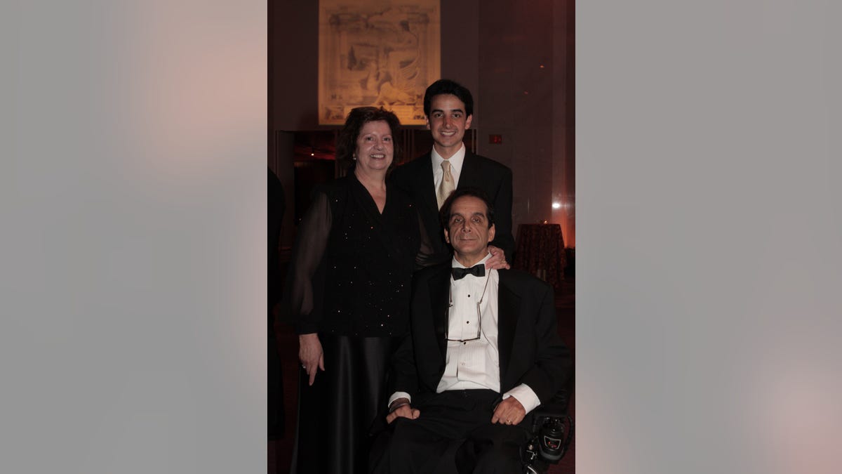 Charles Krauthammer with wife Robyn and son Daniel at Kennedy Center, Pro Musica Hebraica Inaugural Concert 2008.