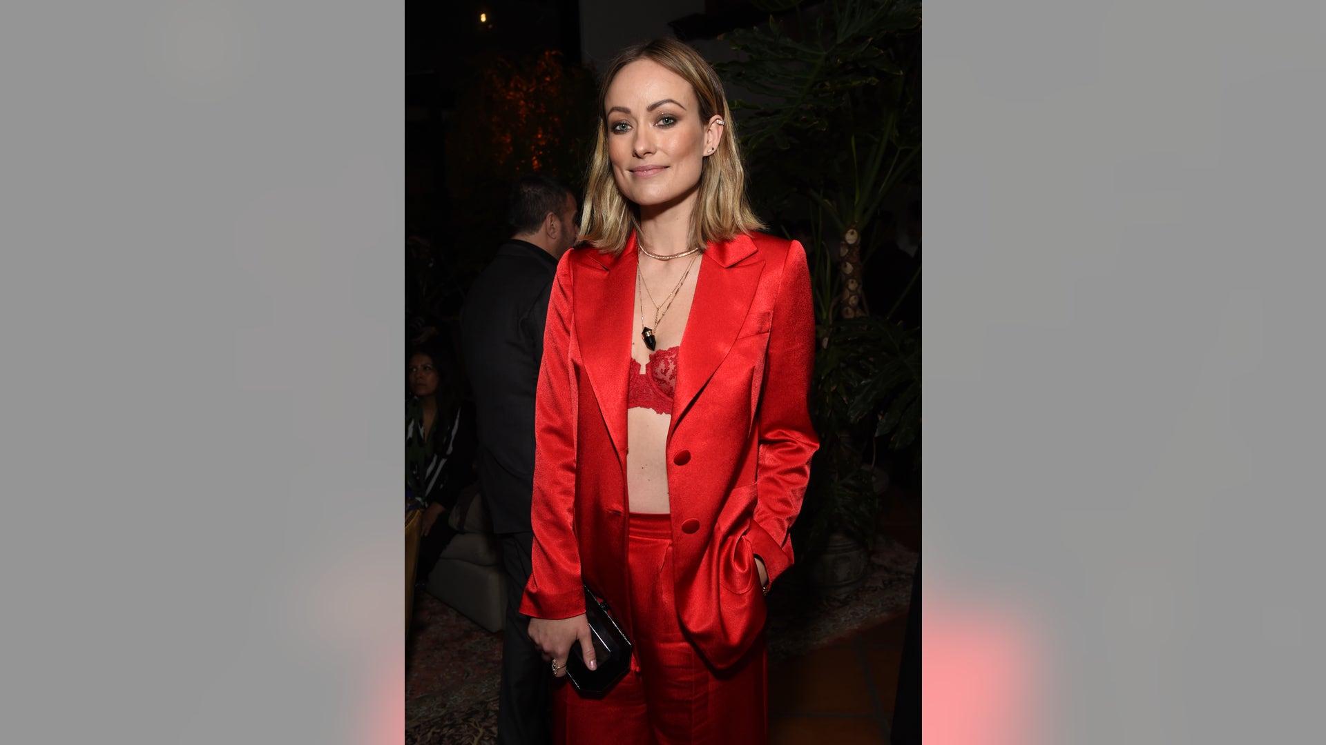 Olivia Wilde ditches her shirt for the 2018 GQ Men of the Year Party sponsored by Moët &amp; Chandon in Beverly Hills, Calif. December 6, 2018.