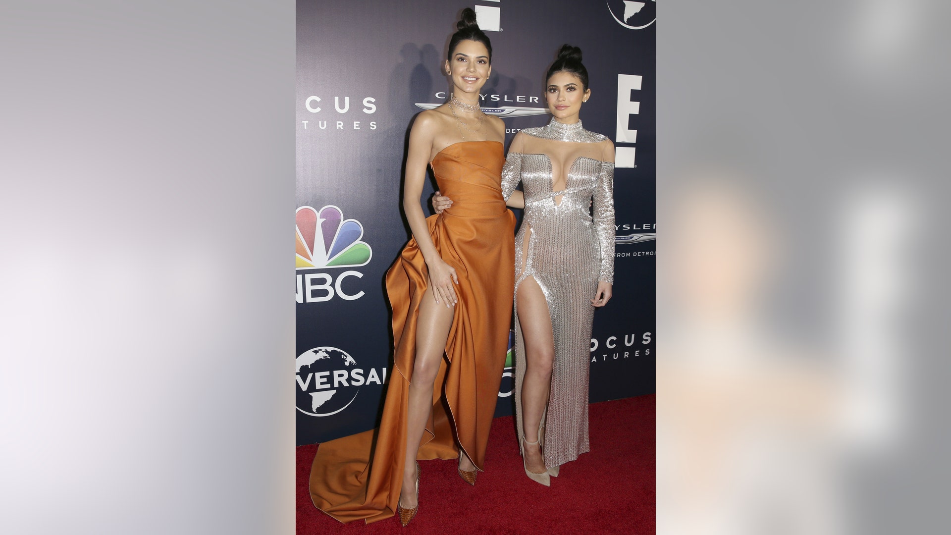 While Kendall Jenner showed a lot of leg at the Golden Globes, her younger sister Kylie really pushed the limit. The youngest Jenner sibling donned a sheer silver gown that showed off both her legs and chest.