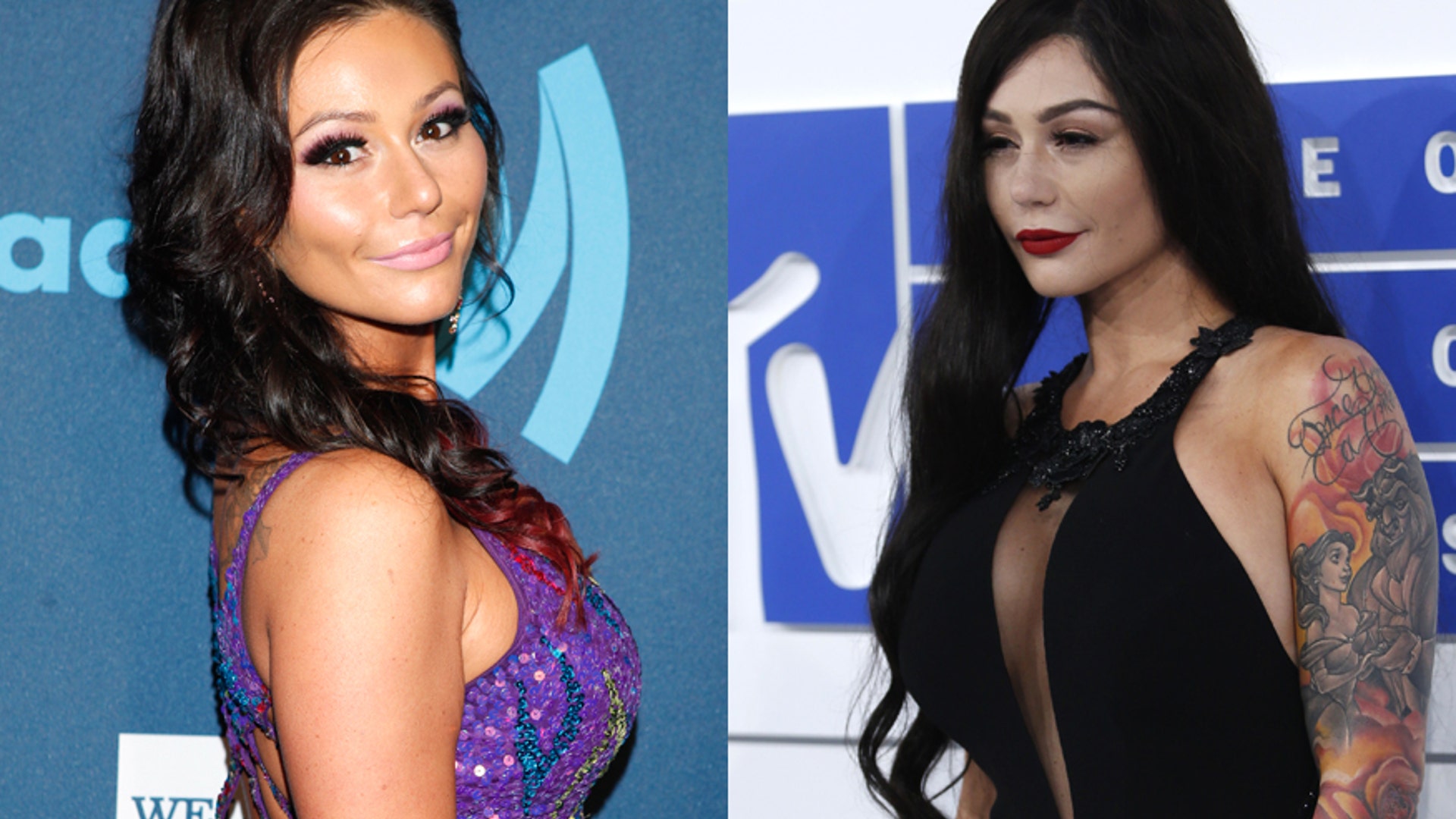 Is that really you JWoww? The reality star looked very different (right) when she walked the red carpet at the 2016 MTV VMAs. The former "Jersey Shore" star's strange gettup was a cross between a Kardashian and a vampire.