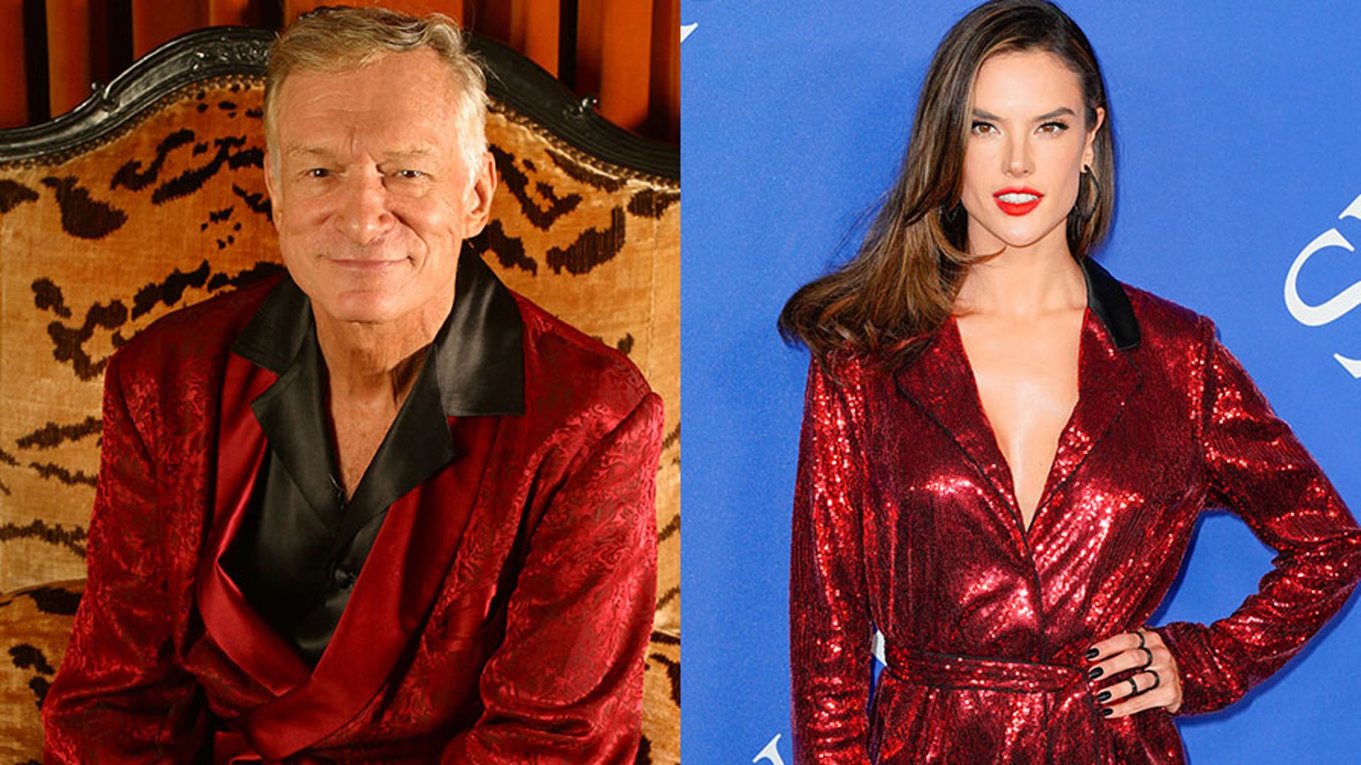 Victoria's Secret model Alessandra Ambrosio (right) revealed a heavenly new looked that channeled late Playboy Magazine founder Hugh Hefner. 