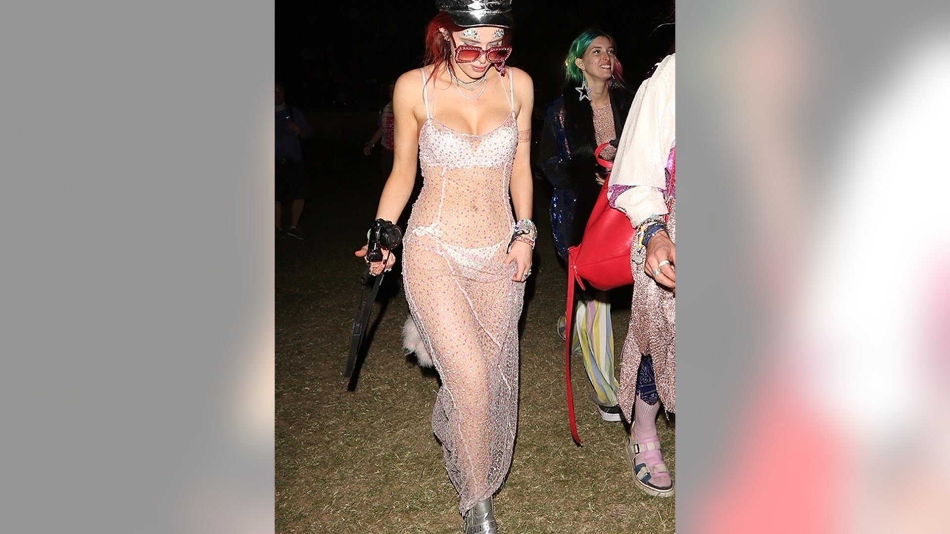 Bella Thorne left little to the imagination at Coachella. The former child star stepped out in a completely sheer and sparkling dress and wore just her underwear underneath. PHOTOS: Stars at Coachella.
